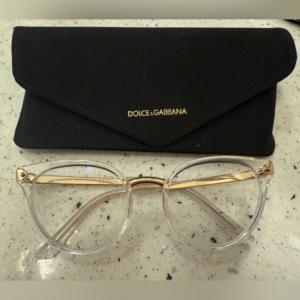 Dolce & Gabbana Gold and White Glasses